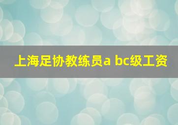 上海足协教练员a bc级工资